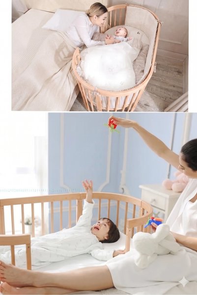 Bamgidoo Bamgidoo 7in1 Premium Büyüyen Beşik: 0-8 Yaş Anne Yanı, Montessori Karyola ve Uyku Seti