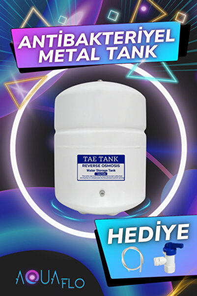 AQUAFLO Su Arıtma Cihazı Tankı 8 Lt (Vana Hediyeli) - Paslanmaz Metal Tank