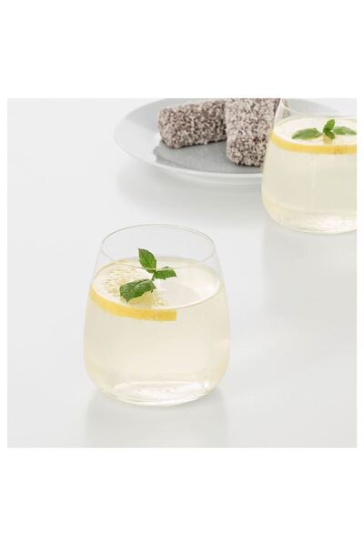 IKEA 4 Parça 4'lü Bardak Seti, Kola Meşrubat Bardağı 36cl Cam Su Bardağı Beyaz