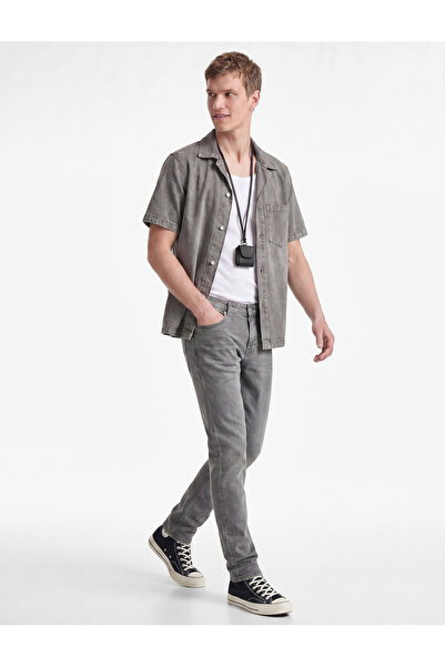Koton Pamuklu Slim Fit Gri Erkek Jean Pantolon 6SAM40056ND