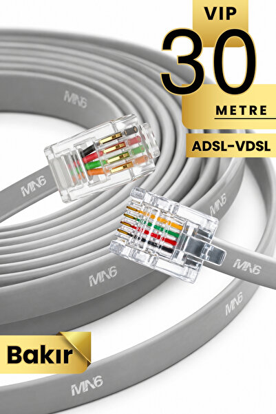 MN6 MN202F Telefon hat Kablosu 30 metre/Bakır Tel-Diş Mekan/Kutu–Modem DSL Ad...