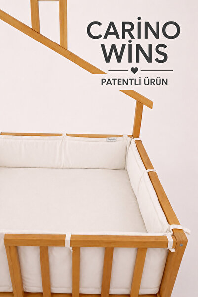 Carino Wins 90x190 Cm Montessori Yataklar Için Yan Koruma Seti BEYAZ