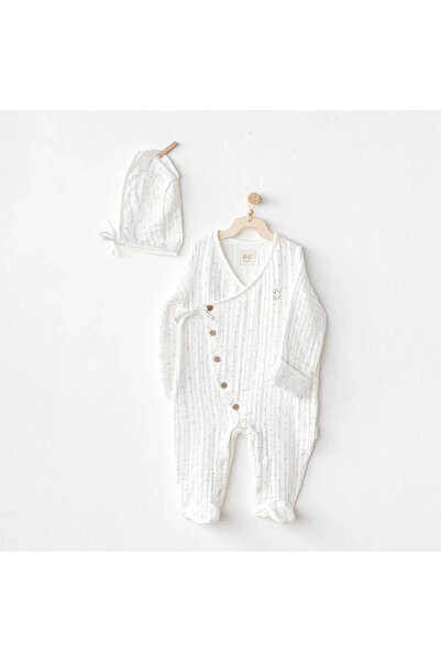 andywawa Ac24734 Romper Hat Muslin Wawa Boys Jumpsuit Suit White