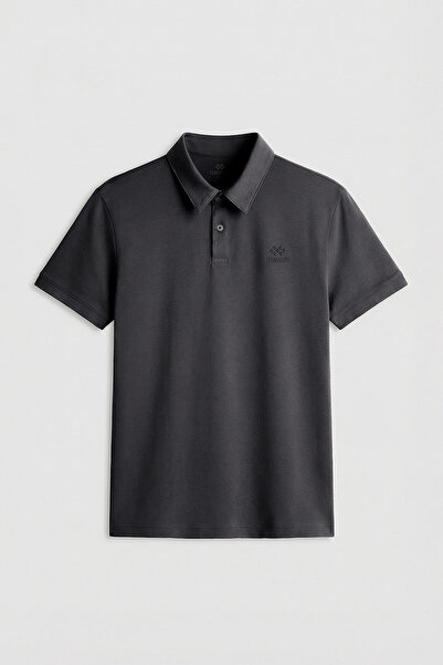 TOMMY LIFE Antracit Standard Mold basic Guler polo bărbați tricou - 87748