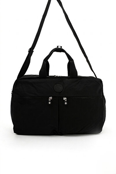 Sanmorris Unisex Large Size Black Color Water Resistant Crinkle Fabric Travel...
