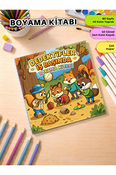 metafortoys Dedektifler İş Başında Boyama Kitabı Cozy Book – 21x20 cm I 40 Gö...