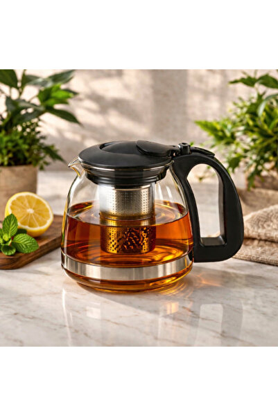 Genel Markalar Çelik Süzgeçli Cam Demlik 700 ml