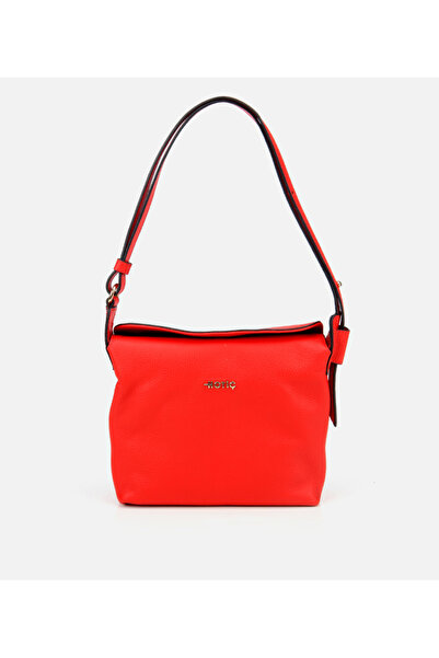 Hotiç Women's Leather Red Adjustable Strap Shoulder Bag