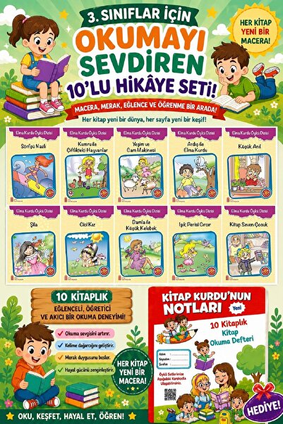 Ata Yayıncılık 3.Sınıflar İçin Okumayı Sevdiren 10 lu Hikaye Seti 9 (Kitap Ok...