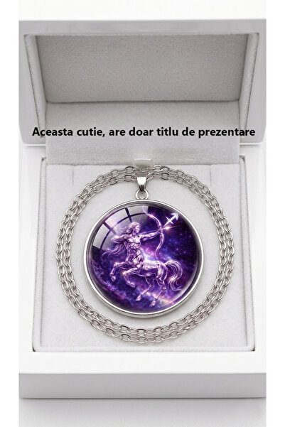 Oxolux, Lavinia Cadou elegant, colier medalion din seria Zodiac, design cosmi...