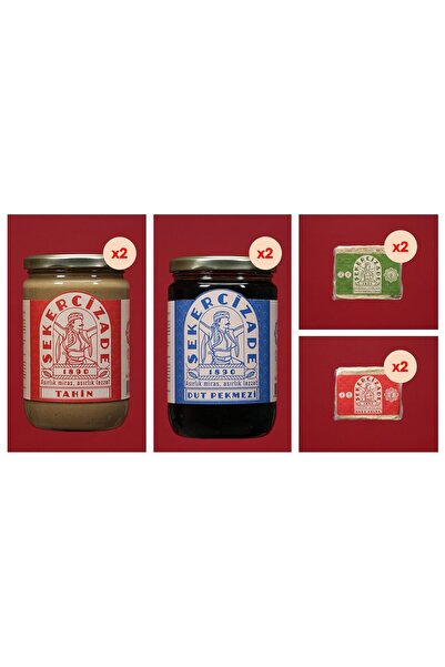 Şekercizade 1890 Sharing Package 2 (Local Sesame Tahini 650Gr X 2 + Natural M...