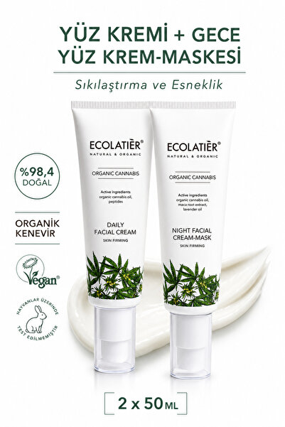 ECOLATIER Yüz Bakım Seti Yüz Nemlendirici Gündüz Kremi + Gece Krem Maskesi Ci...