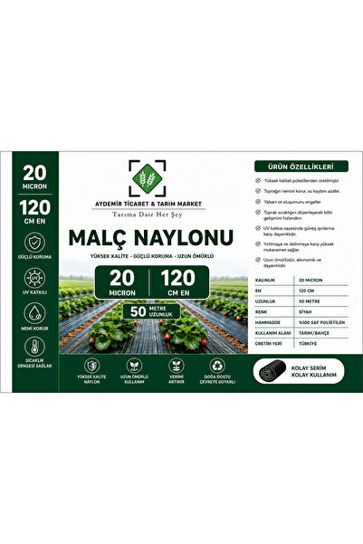 BKR Çilek Malç Naylonu Eni 120 Cm Boyu 50 Mt Deliksiz Malç Naylonu