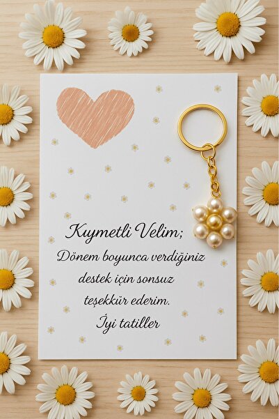 Emtory Home 15 Adet Papatya Anahtarlık - Veli Hediyesi - İyi Tatiller Hediyes...