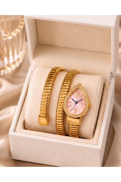 Merand Gold Color Snake Watch, Wrapped Watch, Women's Wristwatch