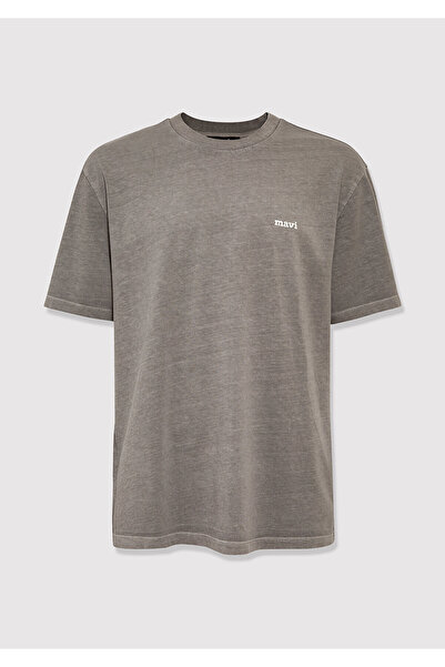 Mavi Graues T-Shirt mit Logo-Print, lockerer Schnitt / bequemer Schnitt 06133...