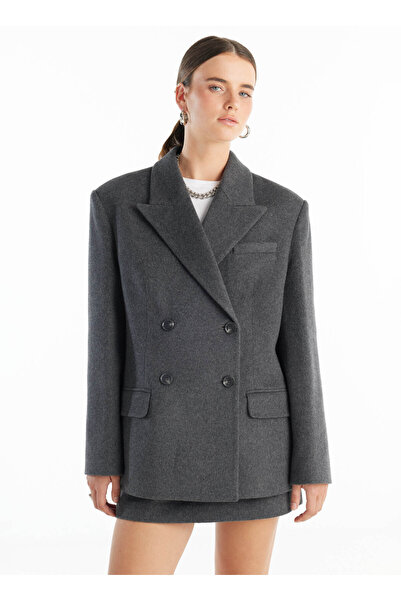 Ted Baker ANTRASİT YÜNLÜ OVERSİZE KRUVAZE BLAZER