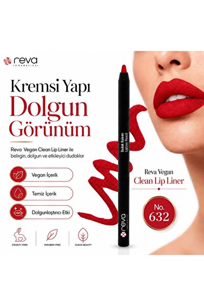 REVA Vegan Clean Lip Liner – Creamy Texture Plumping Lip Liner No:632