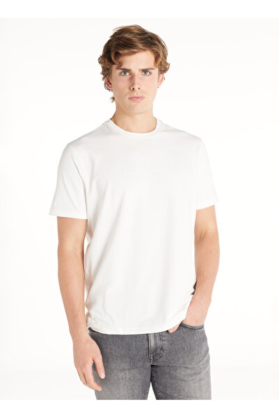 Ted Baker KIRIK BEYAZ LOGOLU BİSİKLET YAKA KISA KOLLU TSHİRT