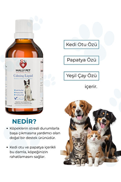 MALLY PET PROFESSIONEL PET CARE Köpekler İçin Rahatlama ve Sakinleşmeyi Destekleyici Damla Calming Liquid 50 ml