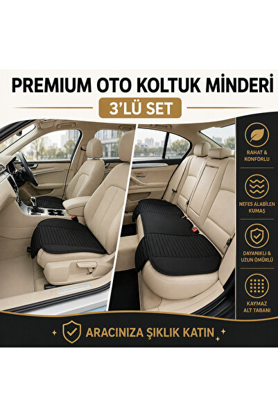 Tokyo Serisi Oto Koltuk Minder Seti- Koltuk Koruma Kılıfı 3'lü Set