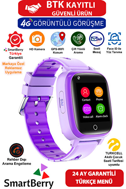 Smartberry Z40 Görüntülü Görüşme Yüz Tanıma Gps Wıfı Konum Akıllı Çocuk Takip...