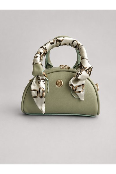 RumyaCollection Women's Mint Green Scarf Mini Bag – Stylish Faux Leather Crossbody Hand & Shoulder Daily Trend Bag