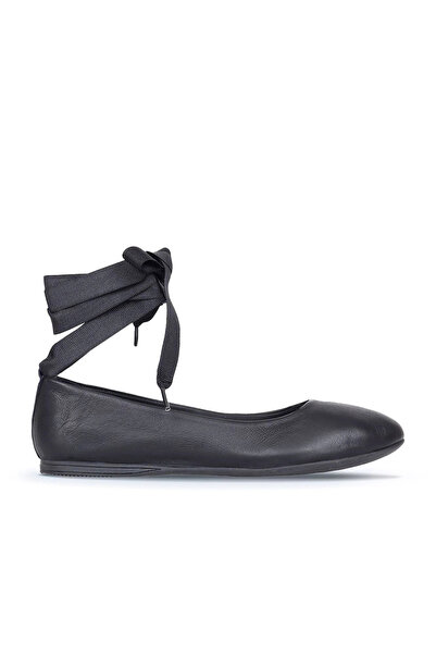 Bueno Shoes Μαύρα Δερμάτινα Γυναικεία Flat Σανδάλια 01wj2141