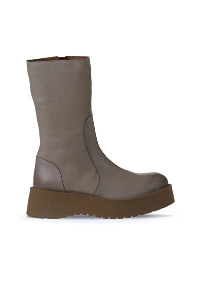 Bueno Shoes Γυναικείες δερμάτινες μπότες με τακούνι από βιζόν 01wv1302