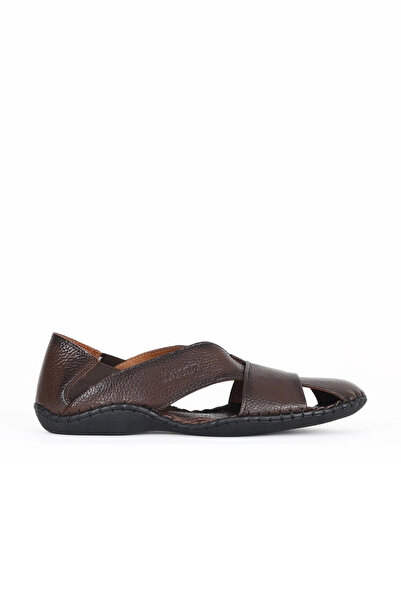 Bueno Shoes صندل مسطح للرجال من الجلد البني فلوتر 34ms101