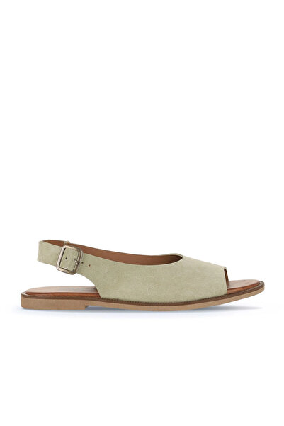 Bueno Shoes Πράσινα γυναικεία φλατ σανδάλια Alf Suede 01wa5709