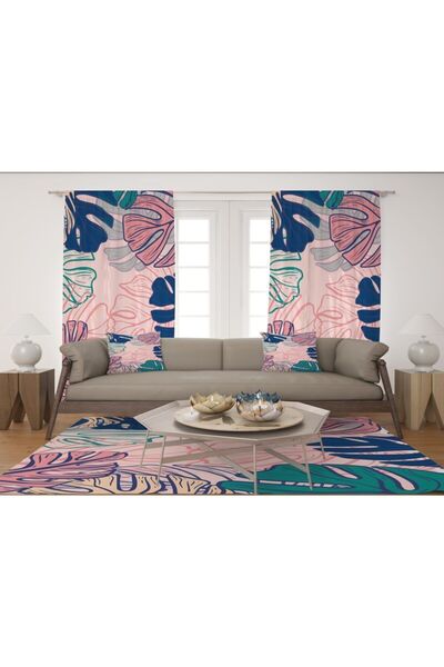 EVSEHOMES Hala Zavesa za draperiju Ružičasto lišće
