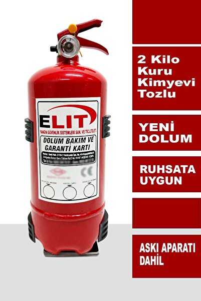 ELİT YANGIN VE GÜVENLİK SİSTEMLERİ 2 Kg Kuru Kimyevi Tozlu Yangın Söndürme Tü...
