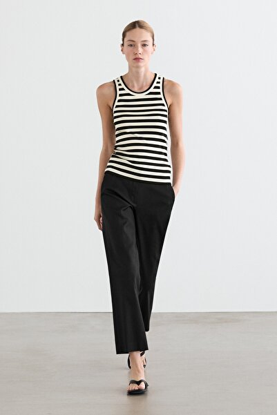 Massimo Dutti Keten karışımlı straight fit pantolon