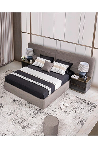 Midas Furniture طقم غرفة نوم خشبي بحجم كينج بلون بني داكن