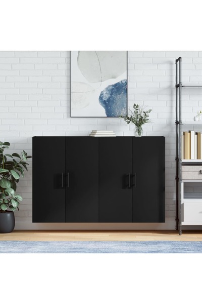 Concept Dulapuri cu montaj pe perete, 2 buc, negru, 69,5x34x90 cm