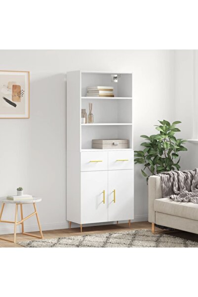 Concept Dulap înalt, alb, 69,5x34x180 cm, lemn compozit