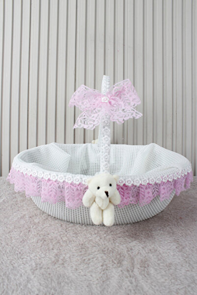Çocuksan Baby&Kids Wear Pembe Dantelli Ayıcıklı Bebek Sepeti - Baby Shower, Y...