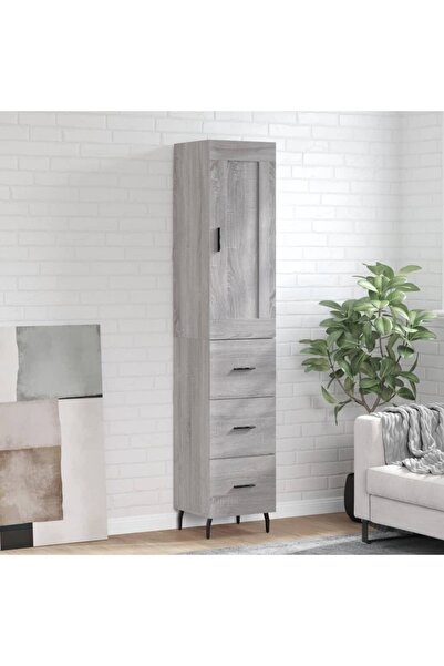 Concept Dulap înalt, gri sonoma, 34,5x34x180 cm, lemn prelucrat
