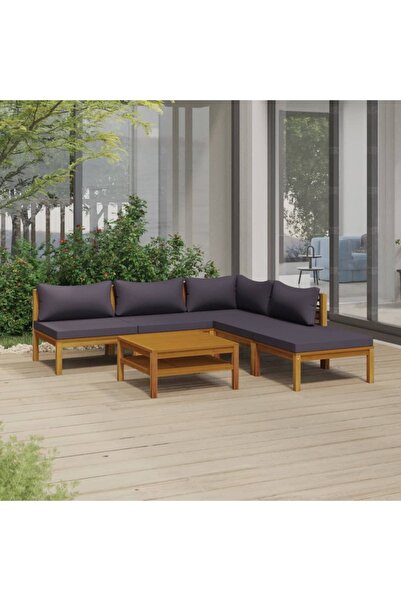 Concept Set mobilier de grădină cu perne, 6 piese, lemn masiv acacia