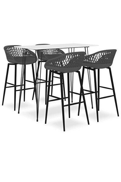 Concept Set mobilier de bar, 5 piese, alb și gri