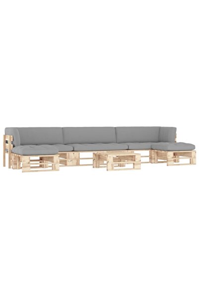 Concept Set mobilier paleți cu perne, 6 piese, lemn de pin tratat