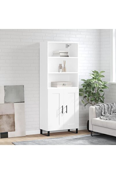 Concept Dulap înalt, alb, 69,5x34x180 cm, lemn compozit
