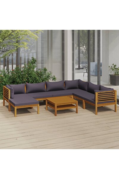 Concept Set mobilier de grădină cu perne, 8 piese, lemn masiv acacia