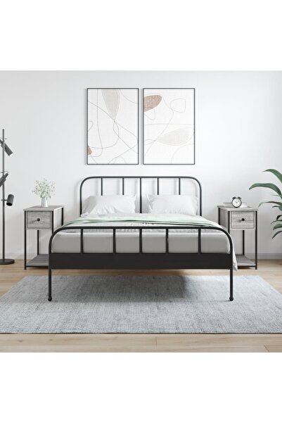 Concept Noptiere, 2 buc., gri sonoma, 30x60x60 cm, lemn prelucrat