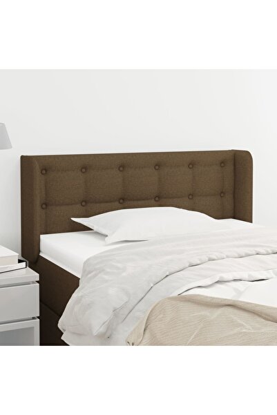 Concept Tăblie de pat cu aripioare maro închis 93x16x78/88 cm textil