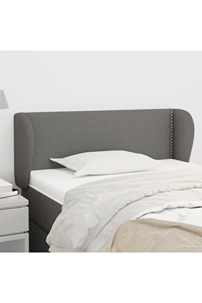 Concept Tăblie de pat cu aripioare gri închis 83x23x78/88 cm textil
