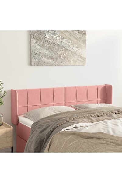 Concept Tăblie de pat cu aripioare roz 147x16x78/88 cm catifea
