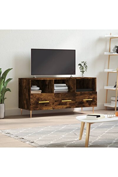 Concept Dulap TV stejar afumat, 102x36x50 cm, lemn prelucrat