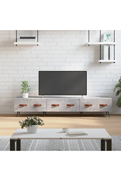 Concept Comodă TV, gri beton, 150x36x30 cm, lemn prelucrat